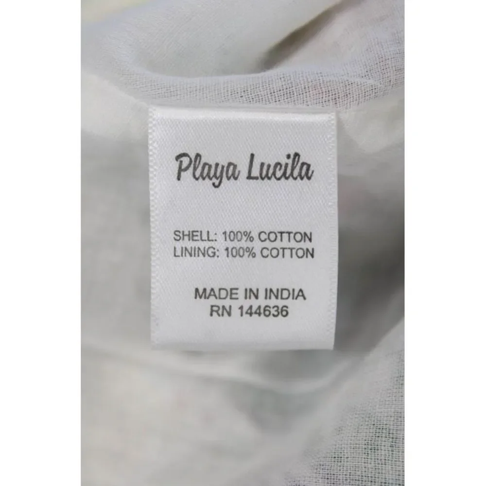 Playa Lucila Womens Button Front Floral Midi A Line Skirt White Multi Size Small